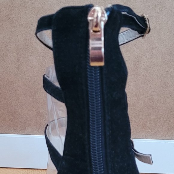 Black Multi-Strap Tied Ankle-Strap Classic High-Heeled Sandals - US 7 - Picture 5 of 6